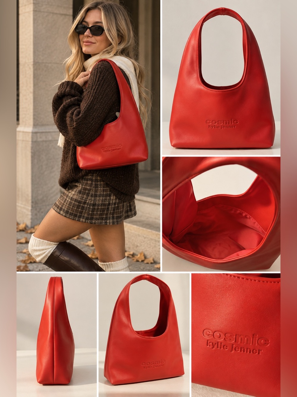 Kylie Jenner Cosmetics Cosmic Red Hobo Tote Shoulder Bag